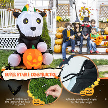 Load image into Gallery viewer, 5ft Inflatable Halloween Unicorn Skeleton Holding Pumpkin Blow up Decoration