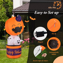 Load image into Gallery viewer, 6FT Tall Halloween Inflatable Balloon 3 Ghosts Combo Blow-up Decoration w/LED