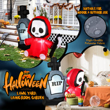 Load image into Gallery viewer, 5FT Halloween Inflatable Decoration Blow-up Tombstone & Grim Reaper Combo LED