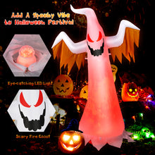 Load image into Gallery viewer, 6ft Halloween Inflatable Ghost Quick Blow up Halloween Decoration w/ Red LED