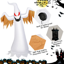Load image into Gallery viewer, 6ft Halloween Inflatable Ghost Quick Blow up Halloween Decoration w/ Red LED