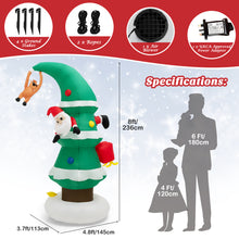 Load image into Gallery viewer, 8FT Inflatable Christmas Tree & Santa Claus w/ LED Air Blower Xmas Decoration