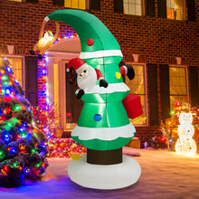 Load image into Gallery viewer, 8FT Inflatable Christmas Tree & Santa Claus w/ LED Air Blower Xmas Decoration