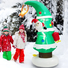 Load image into Gallery viewer, 8FT Inflatable Christmas Tree & Santa Claus w/ LED Air Blower Xmas Decoration