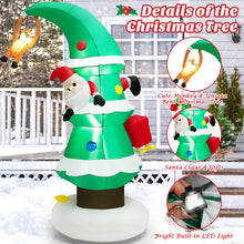 Load image into Gallery viewer, 8FT Inflatable Christmas Tree & Santa Claus w/ LED Air Blower Xmas Decoration