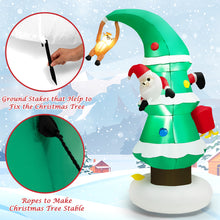 Load image into Gallery viewer, 8FT Inflatable Christmas Tree & Santa Claus w/ LED Air Blower Xmas Decoration