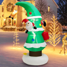 Load image into Gallery viewer, 8FT Inflatable Christmas Tree & Santa Claus w/ LED Air Blower Xmas Decoration
