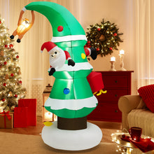 Load image into Gallery viewer, 8FT Inflatable Christmas Tree & Santa Claus w/ LED Air Blower Xmas Decoration