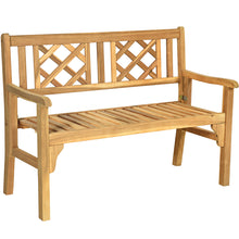 Load image into Gallery viewer, Foldable Garden Acacia Wooden Bench Chair 2 Seater Outdoor Furniture Seating