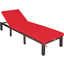 Load image into Gallery viewer, Rattan Sun Lounger 6 Positions Adjustable Deck Chaise Sunbed w/Removable Cushion