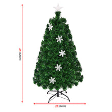 Load image into Gallery viewer, 1.2m Fiber Optic Christmas Tree Artificial Xmas Tree W/Top Star&Snowflake