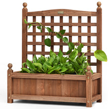 Load image into Gallery viewer, Large Wooden Lattice Planter Flowerpot Trellis Climbing Rectangular Plant Box