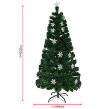 Load image into Gallery viewer, 2.1m Beautiful Green Fiber Optic Christmas Tree W/Top Star & Snowflake