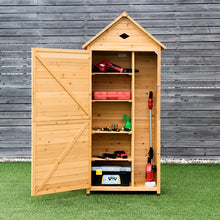 Load image into Gallery viewer, Outdoor Storage Shed Wooden Tool Utility Cabinet Waterproof Hutch Organizer