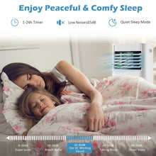 Load image into Gallery viewer, 9000 BTU Portable Air Conditioner, 3-in-1 Air Cooler w/ Fan & Dehumidifier Mode, Quiet AC Unit w/ Sleep Mode, 2 Fan Speeds, 24H Timer, LED Display, 4 Casters, Remote Control