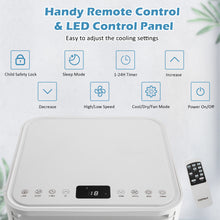 Load image into Gallery viewer, 7000 BTU Portable Air Conditioner 3-in-1 Air Cooler w/ Fan & Dehumidifier Mode