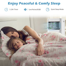 Load image into Gallery viewer, 9000 BTU Portable Air Conditioner, 3-in-1 Air Cooler w/ Fan & Dehumidifier Mode, Quiet AC Unit w/ Sleep Mode, 2 Fan Speeds, 24H Timer, LED Display, 4 Casters, Remote Control