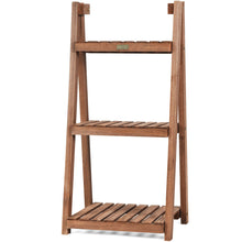 Load image into Gallery viewer, 3 Tier Wooden Plant Stand Folding Flower Shelf Display Ladder Free Standing