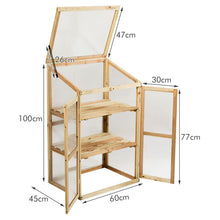 Load image into Gallery viewer, Mini Wooden Cold Frame Greenhouse Outdoor 3-Tier Raised Flower Planter Shelf