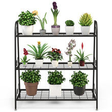 Load image into Gallery viewer, 3-tier Metal Plant Stand Shelf Multifunctional Flower Rack Display Pot Holder
