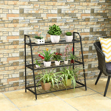 Load image into Gallery viewer, 3-tier Metal Plant Stand Shelf Multifunctional Flower Rack Display Pot Holder