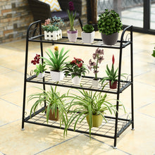Load image into Gallery viewer, 3-tier Metal Plant Stand Shelf Multifunctional Flower Rack Display Pot Holder