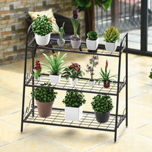 Load image into Gallery viewer, 3-tier Metal Plant Stand Shelf Multifunctional Flower Rack Display Pot Holder