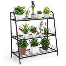 Load image into Gallery viewer, 3-tier Metal Plant Stand Shelf Multifunctional Flower Rack Display Pot Holder