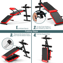 Load image into Gallery viewer, Adjustable Sit Up Bench Foldable Abdominal Training Workout Machine LCD Monitor