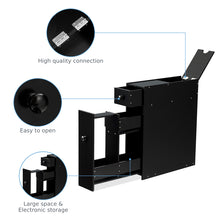 Load image into Gallery viewer, Bathroom Floor Cabinet Wooden Slim Storage Cupboard with Slide Out Drawers Black