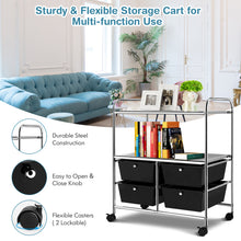 Load image into Gallery viewer, 4 Drawers Storage Trolley Mobile Rolling Utility Cart Home Office Organizer