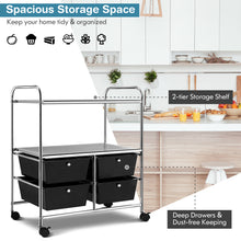 Load image into Gallery viewer, 4 Drawers Storage Trolley Mobile Rolling Utility Cart Home Office Organizer