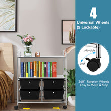 Load image into Gallery viewer, 4 Drawers Storage Trolley Mobile Rolling Utility Cart Home Office Organizer