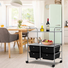 Load image into Gallery viewer, 4 Drawers Storage Trolley Mobile Rolling Utility Cart Home Office Organizer
