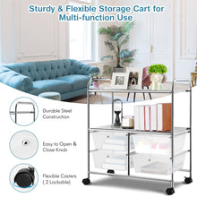 Load image into Gallery viewer, 4 Drawers Storage Trolley Mobile Rolling Utility Cart Home Office Organizer