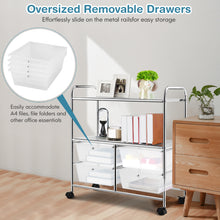 Load image into Gallery viewer, 4 Drawers Storage Trolley Mobile Rolling Utility Cart Home Office Organizer
