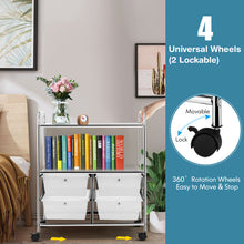 Load image into Gallery viewer, 4 Drawers Storage Trolley Mobile Rolling Utility Cart Home Office Organizer