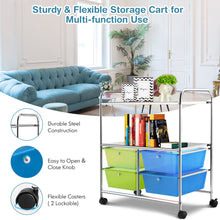 Load image into Gallery viewer, 4 Drawers Storage Trolley Mobile Rolling Utility Cart Home Office Organizer