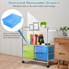 Load image into Gallery viewer, 4 Drawers Storage Trolley Mobile Rolling Utility Cart Home Office Organizer