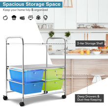 Load image into Gallery viewer, 4 Drawers Storage Trolley Mobile Rolling Utility Cart Home Office Organizer