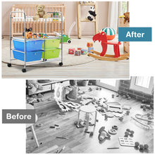 Load image into Gallery viewer, 4 Drawers Storage Trolley Mobile Rolling Utility Cart Home Office Organizer