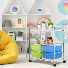 Load image into Gallery viewer, 4 Drawers Storage Trolley Mobile Rolling Utility Cart Home Office Organizer