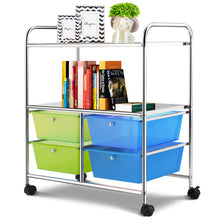 Load image into Gallery viewer, 4 Drawers Storage Trolley Mobile Rolling Utility Cart Home Office Organizer