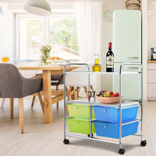 Load image into Gallery viewer, 4 Drawers Storage Trolley Mobile Rolling Utility Cart Home Office Organizer
