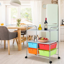 Load image into Gallery viewer, 4 Drawers Storage Trolley Mobile Rolling Utility Cart Home Office Organizer