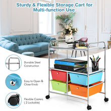 Load image into Gallery viewer, 4 Drawers Storage Trolley Mobile Rolling Utility Cart Home Office Organizer