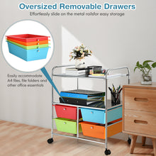 Load image into Gallery viewer, 4 Drawers Storage Trolley Mobile Rolling Utility Cart Home Office Organizer