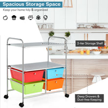 Load image into Gallery viewer, 4 Drawers Storage Trolley Mobile Rolling Utility Cart Home Office Organizer