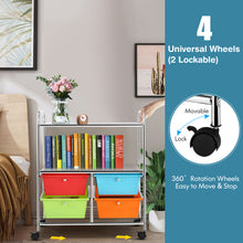 Load image into Gallery viewer, 4 Drawers Storage Trolley Mobile Rolling Utility Cart Home Office Organizer