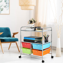 Load image into Gallery viewer, 4 Drawers Storage Trolley Mobile Rolling Utility Cart Home Office Organizer